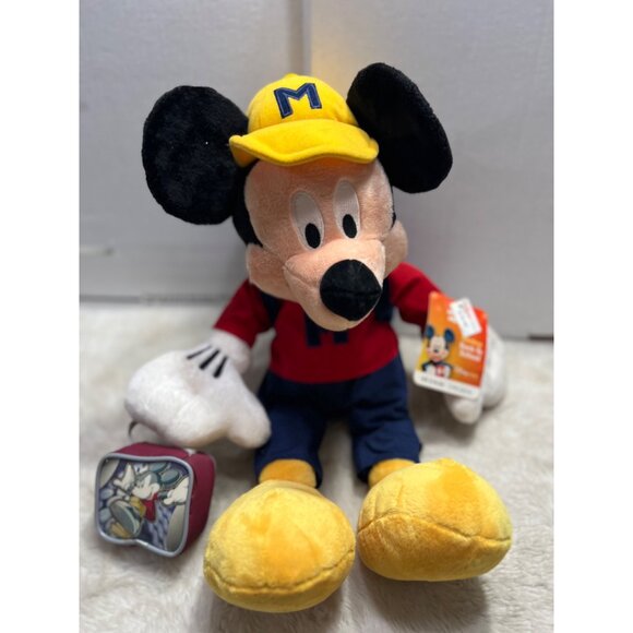 Mickey Mouse Disney Store Plush Toy 18" Tall In School Outfit With Yellow Hat & - Picture 3 of 6
